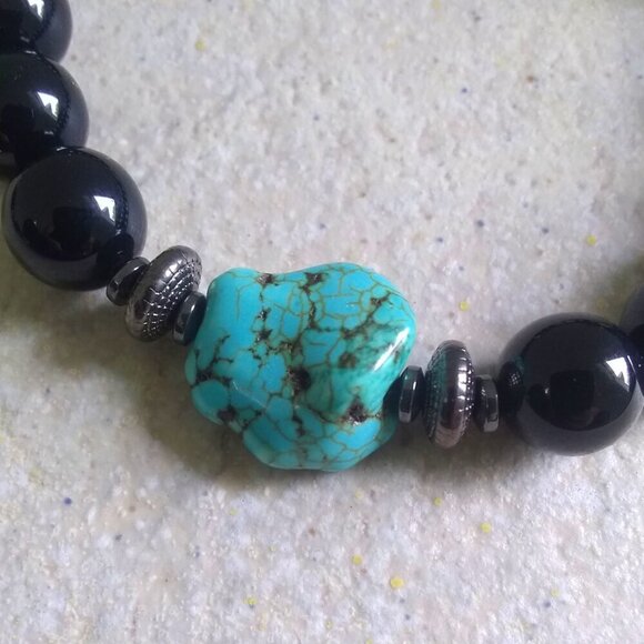 Big Man's Black Jasper + Magnesite Bracelet - Grounding Balance Stability - Picture 4 of 12